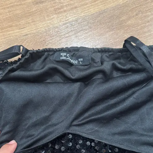 Simplee Apparel Elegant Black Sequin Dress