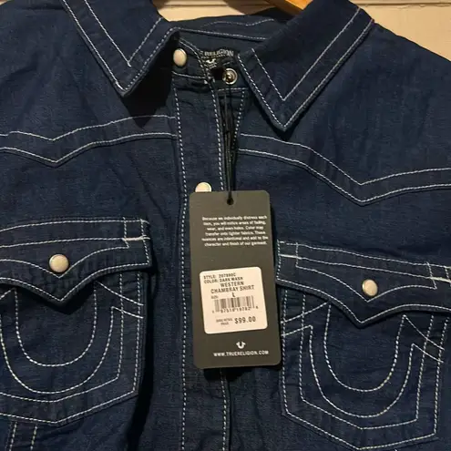 True Religion Chambray Western Shirt | Size: L NWT