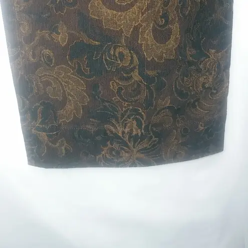 Harolds 2 30x20 Chocolate Paisley Courderoy Crop Pants Brown