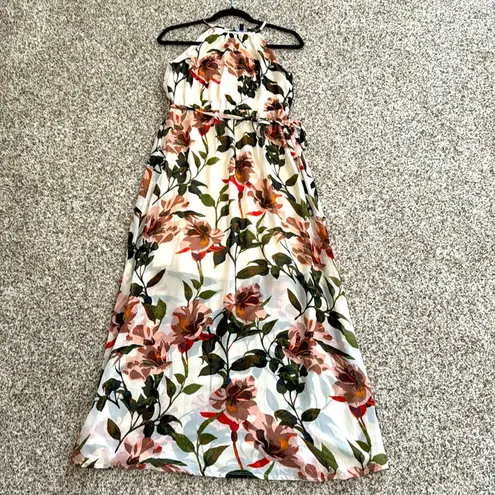 Code Floral Halter Maxi Dress Red