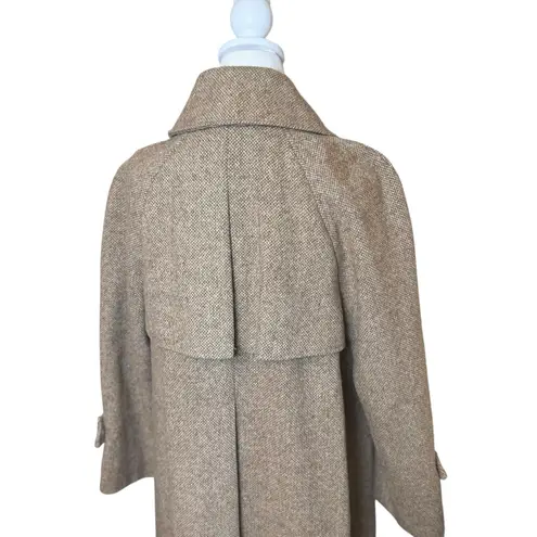 70s Vintage Stone Brown Tweed Cape Style Trench Coat Womens Small/Medium USA Size undefined