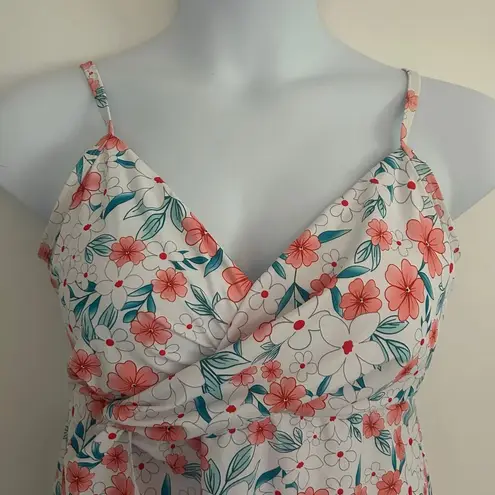 Maacie Maternity One Piece Swim Dress Pregnancy Swimwear Floral White Large NEW