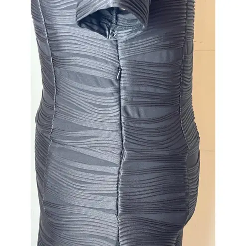 Opening Ceremony Black Wavy Stripe Lotus Dropped Ruffle Hem Dress Size M