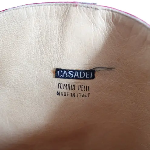 Casadei Vintage Red Satin Country Rodeo Western Cowboy Boots