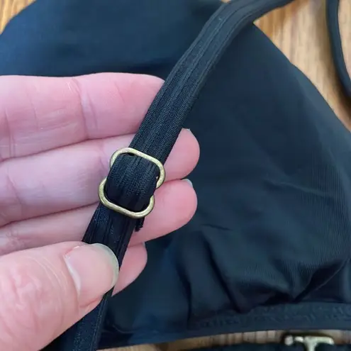 ANDIE Bikini Set Valencia Top Bikini Bottom Ribbed Black Orange size M NWT