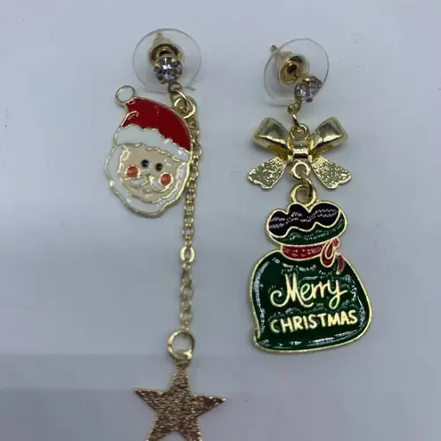 New Christmas SantaClaus gift bag fashion earrings