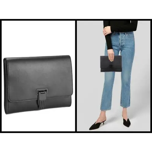 Opening Ceremony 💕💕 Nokki Leather Hand Clasp Clutch Bag Black NWT