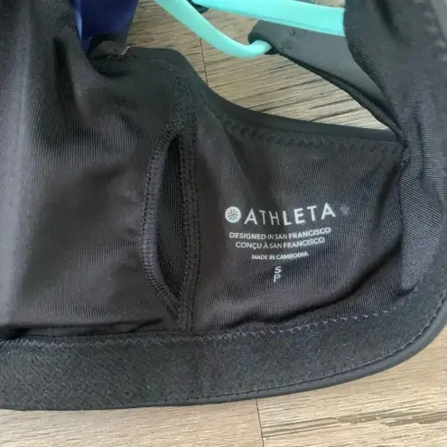 Athleta  Freestyle Camo High Neck‎ Bikini Top - Size S - Blue/Black - NWT