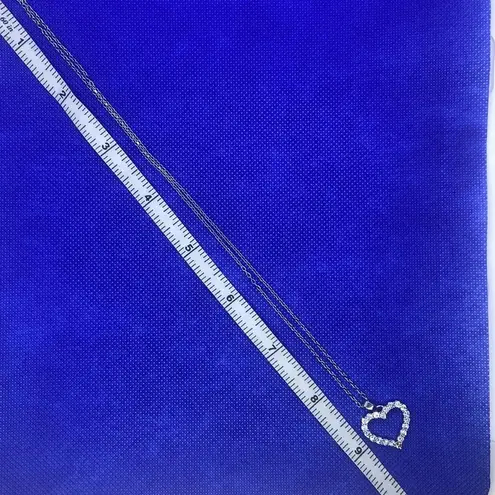 New sparkly open heart necklace silver chain beautiful Valentines Day gift