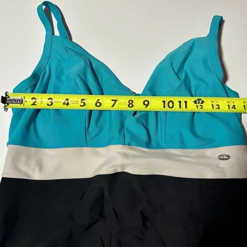 Ballet One Piece Swimsuit Women’s Size 38DD Underwire Bra Blue Black White Size L