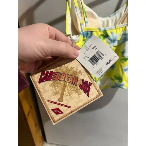 Caribbean Joe Yellow Floral Swimsuit Top Woman’s Size 10 NEW Top Only