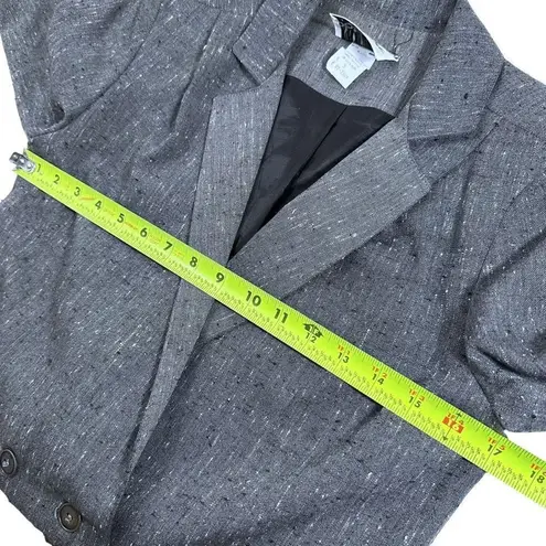 Vintage PBJ Sport Double Button Tweed Cropped Blazer Size 5 Gray