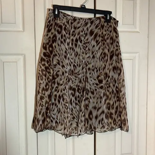 Scarlett Cheetah Leopard Animal Print Flared Skirt With Layering Strips 9 10