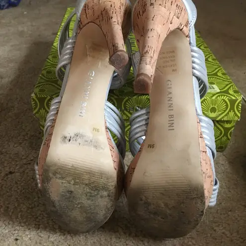 Gianni Bini  silver high heels sandal