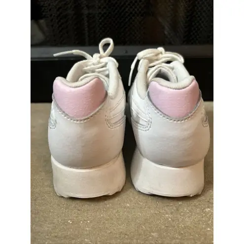 Reebok  Classic Leather Harman Ripple DBL White Pink Womens Platform Shoes EG9488