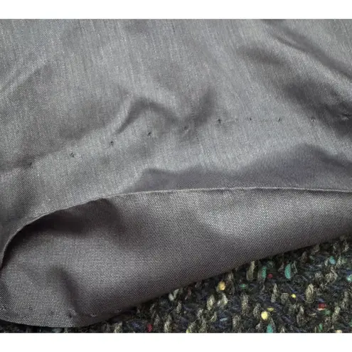 Paul Levy 1970s 1980s Long Wool Navy Confetti Chevron Print Coat Women’s Sz L Size L