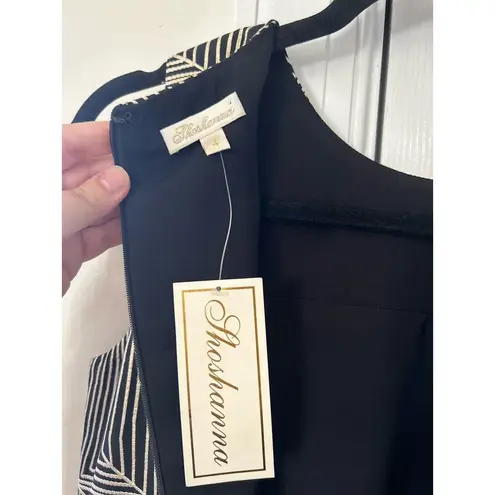 Shoshanna NWT Glenda Black & Metallic Gold Abstract Art Deco Sheath Dress