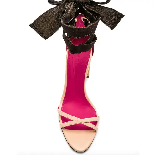 Oscar Tiye Heels Womens 36.5 5.5 US Nude Lara Wrap Ankle Leather REVOLVE Tan