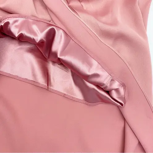 City Chic One Shoulder Sensual Satin Evening Tulip Hem Dress: Baby Blush Pink