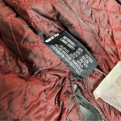 FLYING BIKES Oakwood Black Leather Moto Jacket Motorcycle Womens Size Medium