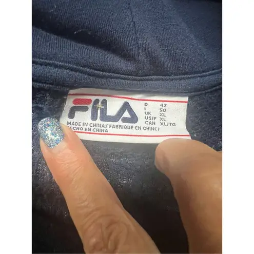 FILA  Unisex Hoodie Fleece Sz XL Navy