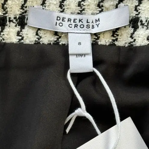 Derek Lam Constance Frayed Jacket Dress Gold Buttoned Size 8 Ivory Black NWT