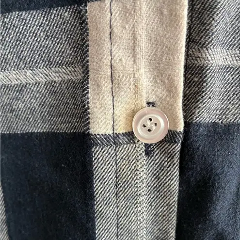 Adora Women's Blue & White Plaid Long Sleeve Flannel Shirt M Size L