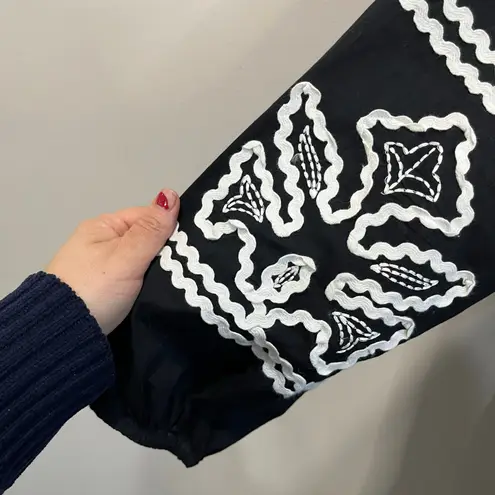 Chico's Chico’s Embroidered Boho Midi Dress Black White Size 3 XL 16 Resort Cruise