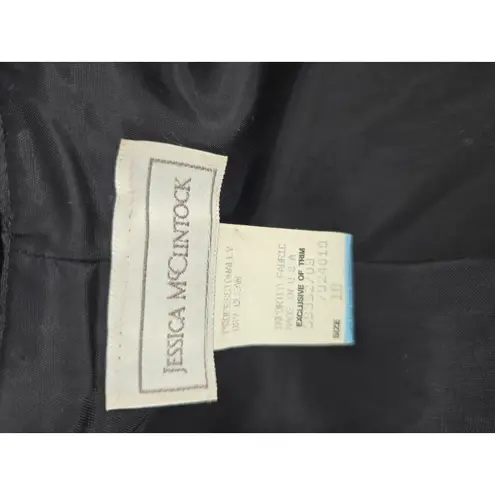 Jessica McClintock Velvet Paisley Blazer Jacket Women Size 10 Puff Sleeve