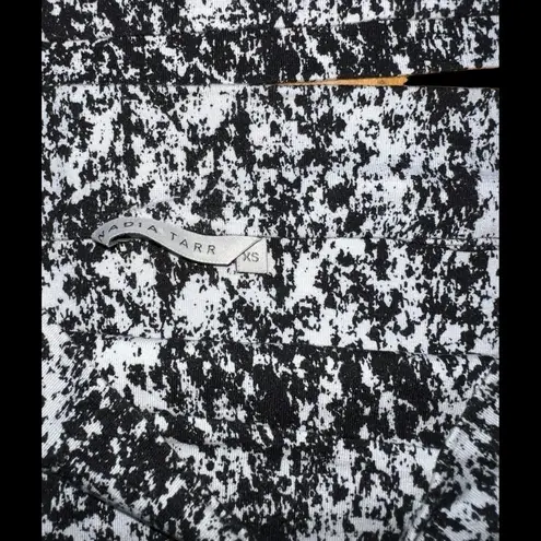 Nadia Tarr Skirt Top 2 piece SET Bodycon High Waisted Crop Splatter Print Small Black - Image 6