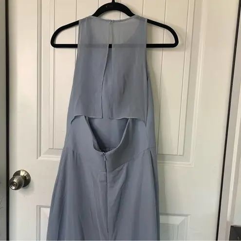 Hayley Paige Occasions Hayley Paige blue bridesmaid dress 5714 maxi chiffon size 8 wedding guest modest