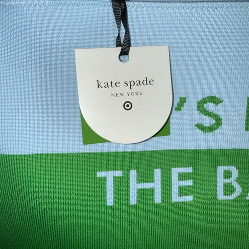 Kate Spade  x Target Green/light Blue It's in the Bag Knit Tote; In Hand! - Image 4