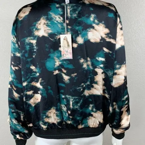 Johnny Was Twilight Shadow silk Reversible Bomber Jacket NWT