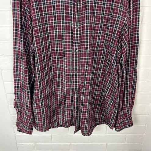 st. john's bay St. John’s Bay Red Plaid Classic Fit Flannel Shirt Size M Unisex