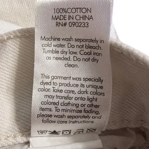 PacSun  Eco Patchwork Dad Jeans Button Fly Straight Leg Off White Beige Size 22