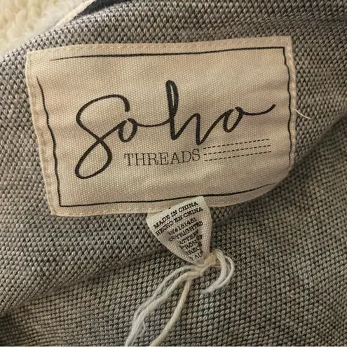 Soho Threads Full Zip Hooded Jacket Aztec Gray Black White L Size L