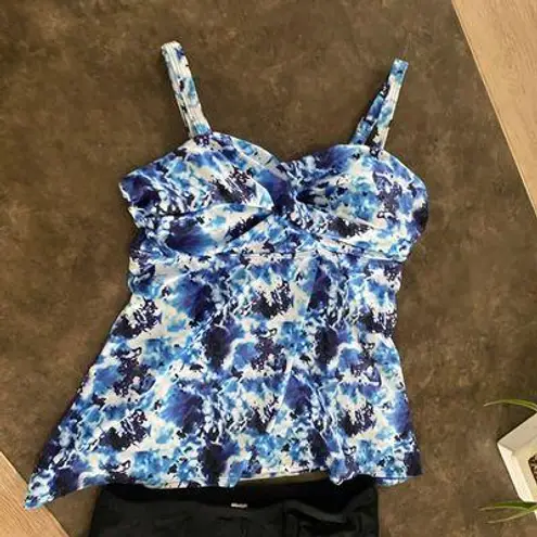 Adisputent Tankini Swimsuits for Women with Shorts Cross Push Tank Top Tummy Control Two Piece Swimwear High Waisted