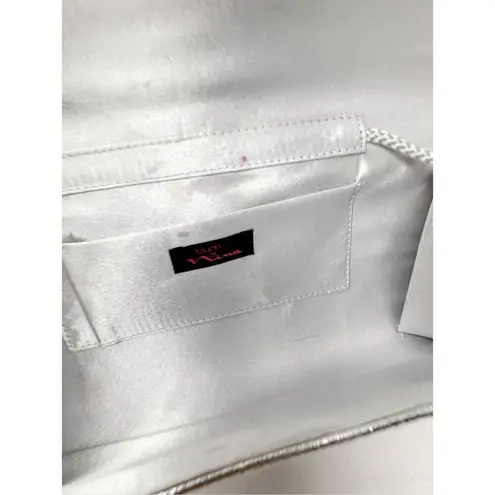 Touch of Nina Vintage Women's Metallic Magnetic Clutch Shoulder Bag Silver OS