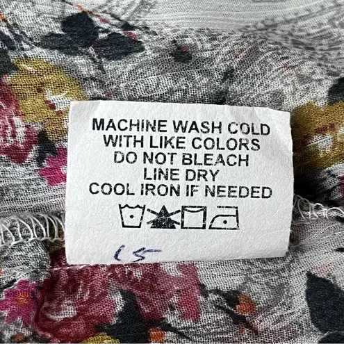 About A Girl Floral Sheer Y2k Vtg Tunic Blouse Fairy Forest Cottegecore Coquette