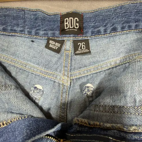 BDG  Cargo Jeans Women 26 High-Rise Baggy Medium Wash Denim Skater Hip Hop Grunge