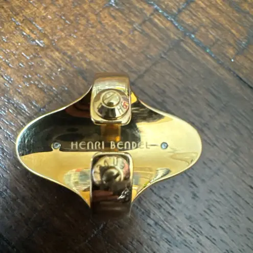 Henri Bendel Tribal ring size 10 In Gold Tone Orange/Brown Stones‎