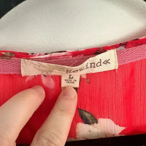 Rewind Women’s Large Sheer Floral Patterned Kimono Cardigan Boho