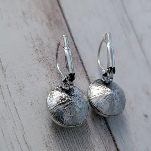 Turquoise Tone & Silver Tone Dangle Earrings for Pierced Ears Blue