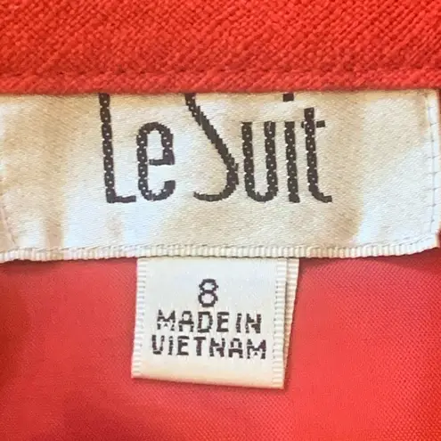 Le Suit  dress suit 8 Red 2 piece Blazer and Skirt 
Tailored and Lined.