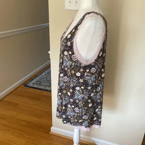 Grace & Lace Tiered Mesh Boho Floral Top Size Medium