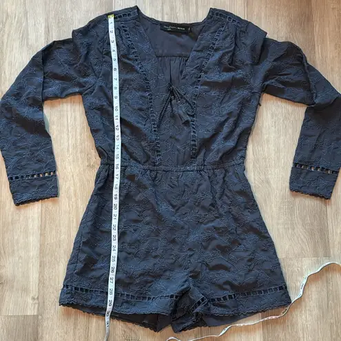 House Of Harlow x Revolve Lace Long Sleeve Romper sz M Blue Size M