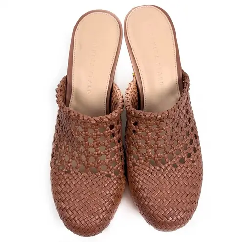 Veronica Beard NEW  Hardie Woven Leather Clogs Hazelwood Brown 8 Boho Earthy