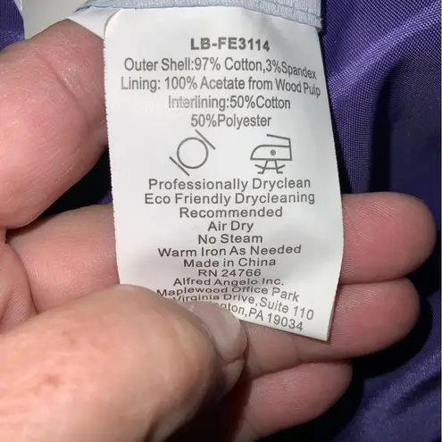 Alfred Angelo Purple Satin Strapless Bubble Hem Homecoming Prom Dress 12 NWT