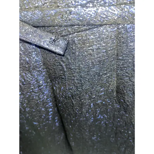 Rickie Freeman x Teri Jon Jacquard Blue Metallic Cocktail Dress Size 6 READ