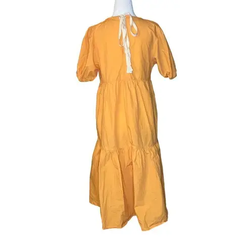 Peter Som Collective Marigold Tiered Midi Dress in Yellow 4 Womens